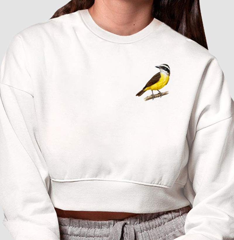 Mini Aves - Bem-te-vi - Moletom Cropped