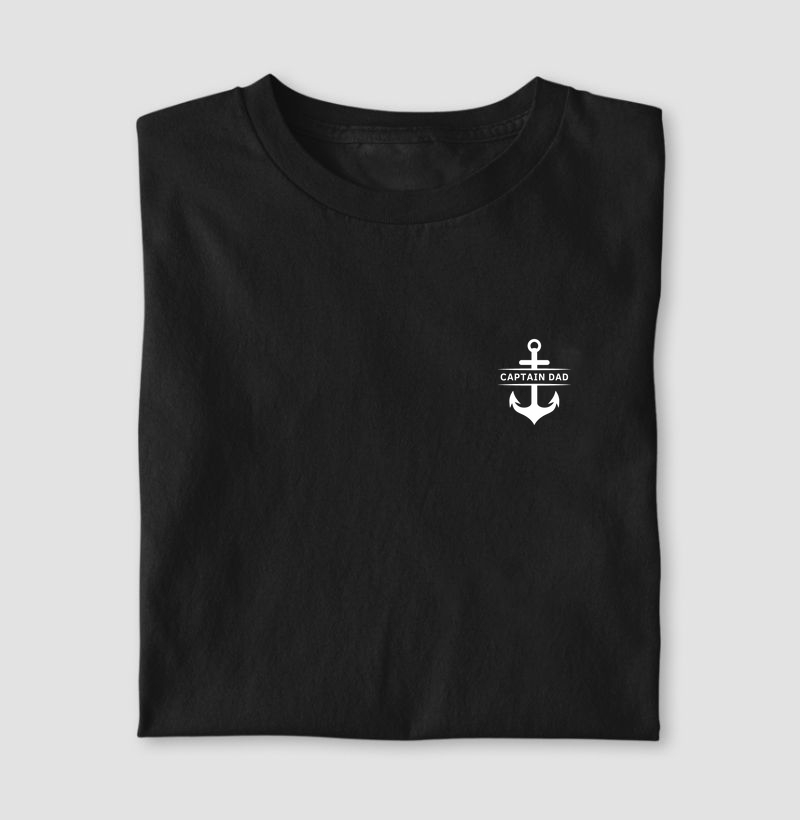 Camiseta de dia dos pais - Captain Dad (Pequeno - Algodão 30.1)