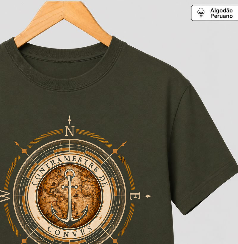 Contramestre de Convés - Carta de Bordo - Camiseta Algodão Peruano