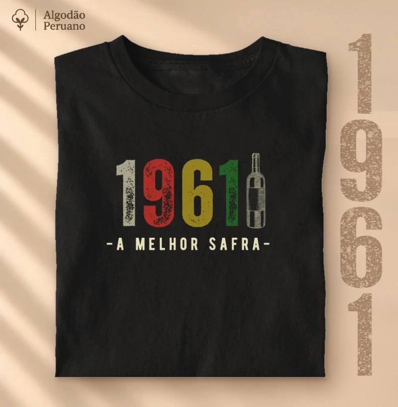 Camiseta A Melhor Safra 1961 - Camiseta Algodão Peruano