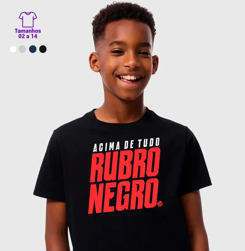 Camiseta Acima de Tudo Rubro Negro - Kids