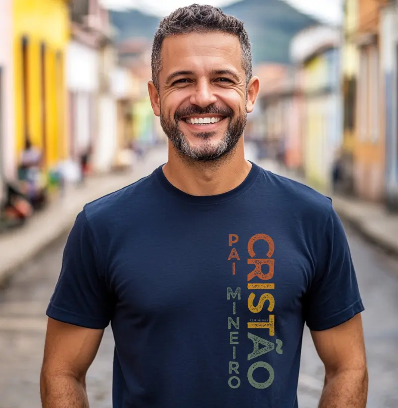 Camiseta Pai Mineiro Cristão | Fé Família e Raiz - Algodão Peruano