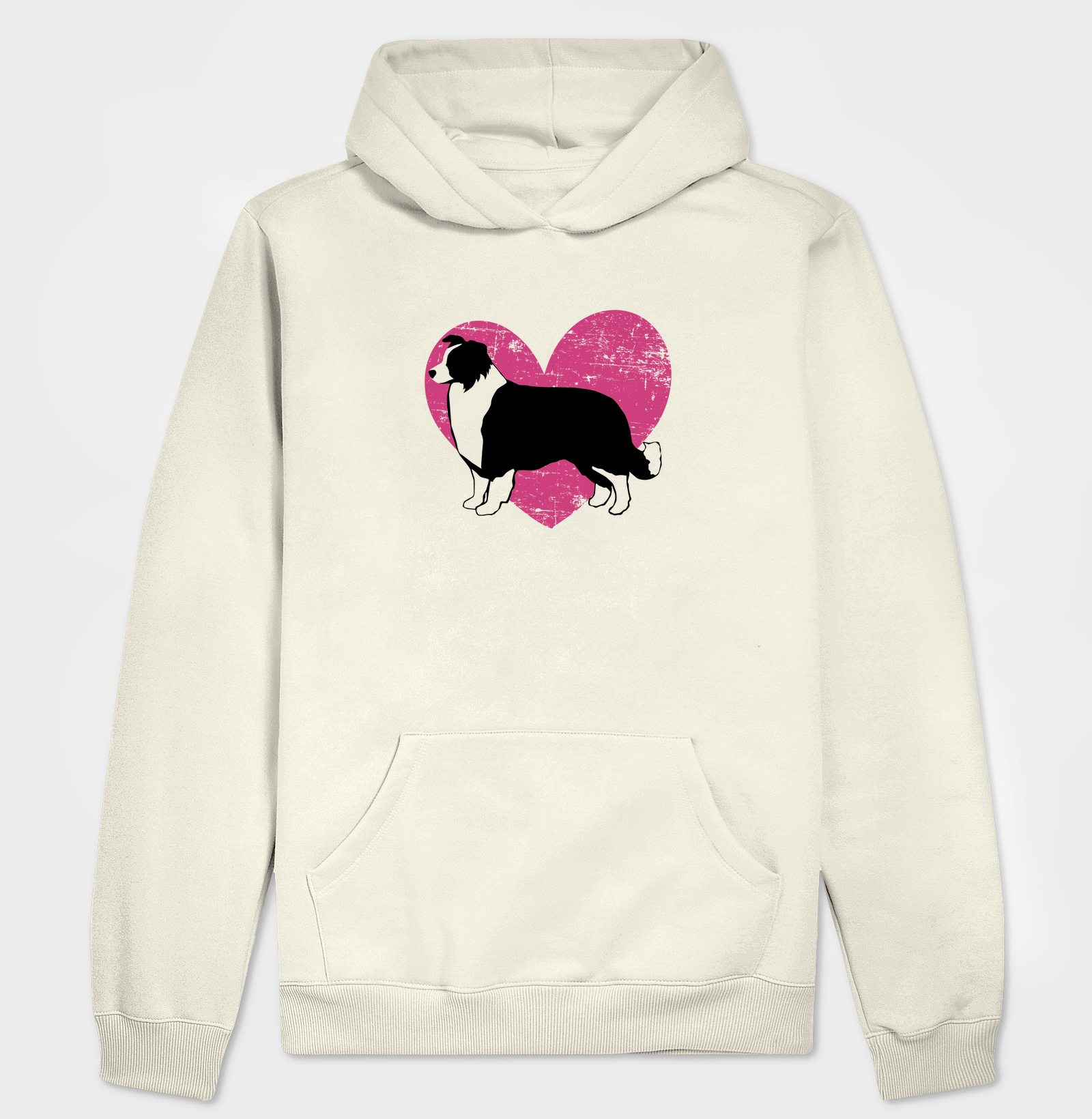 Border Collie Coração Rosa