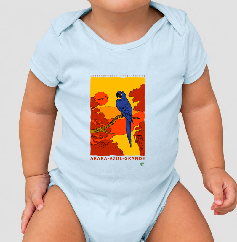 Arara-azul - Body Infantil