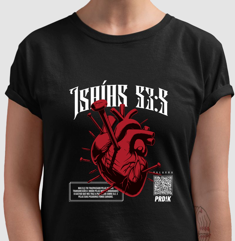 Camiseta Algodão com Estampa - Isaías 53