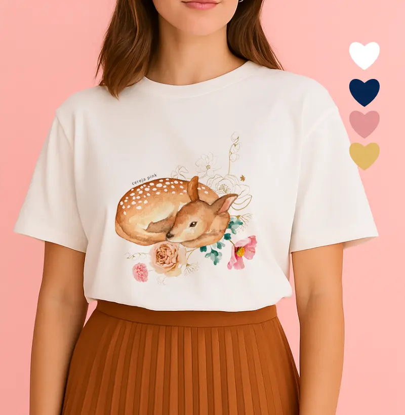 T-Shirt Feminina Ilustrada Cervo II