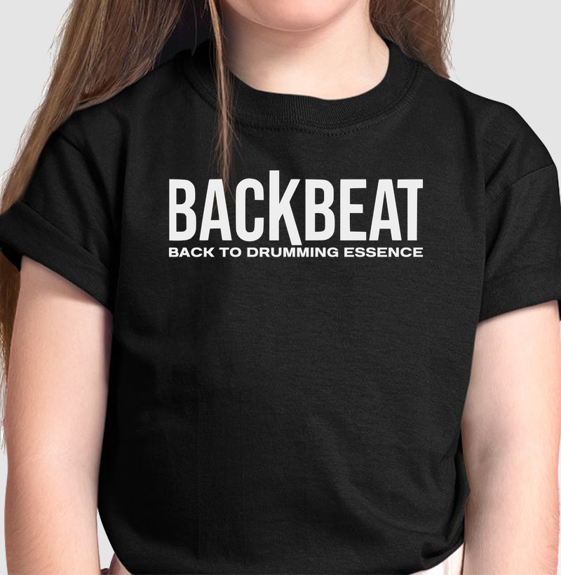 Camiseta Backbeat Classic Logo & Slogan Kids - Preta - Baterista