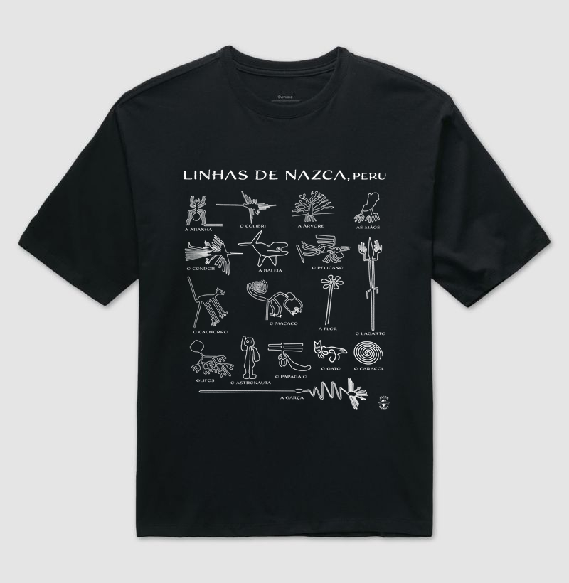 Camiseta Oversized Linhas de Nazca (com nomes)