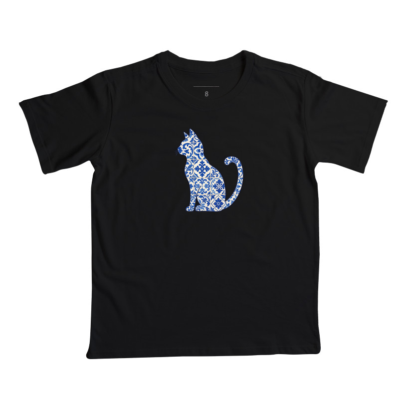 Gato em Azulejo - Camiseta Infantil