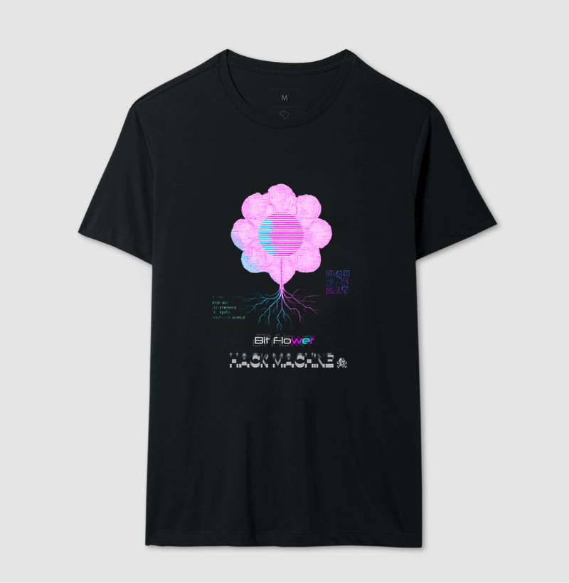 Camiseta Bit Flower Glitch Bloom | Hack Machine™