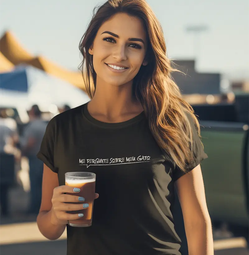 Camiseta me pergunte gato - singular