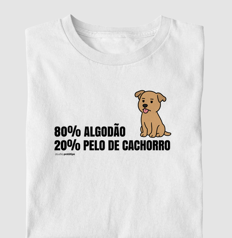 Camiseta 80% Algodão 20% Pelo de Cachorro