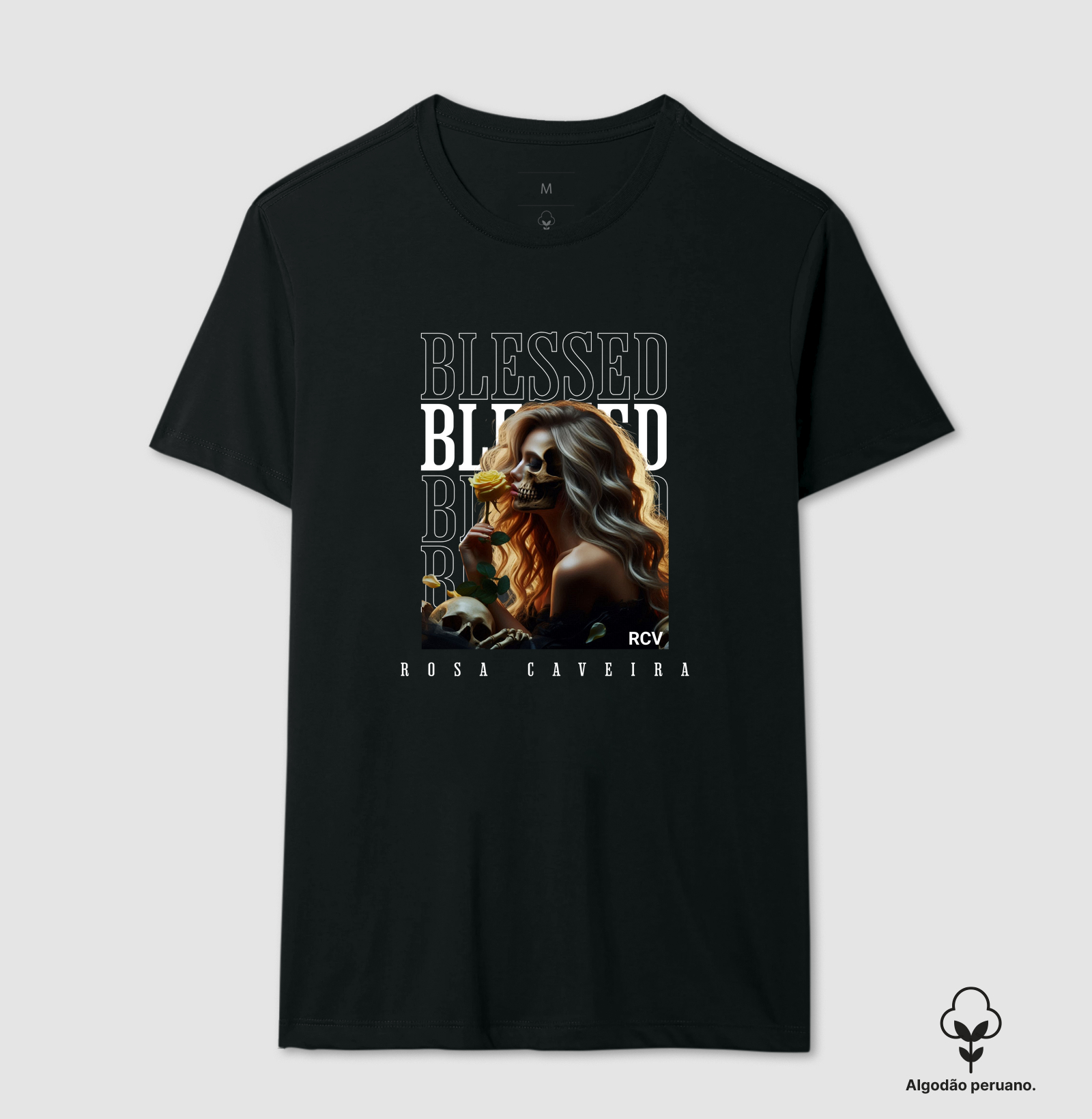 Camiseta RCV Rosa Caveira Blessed