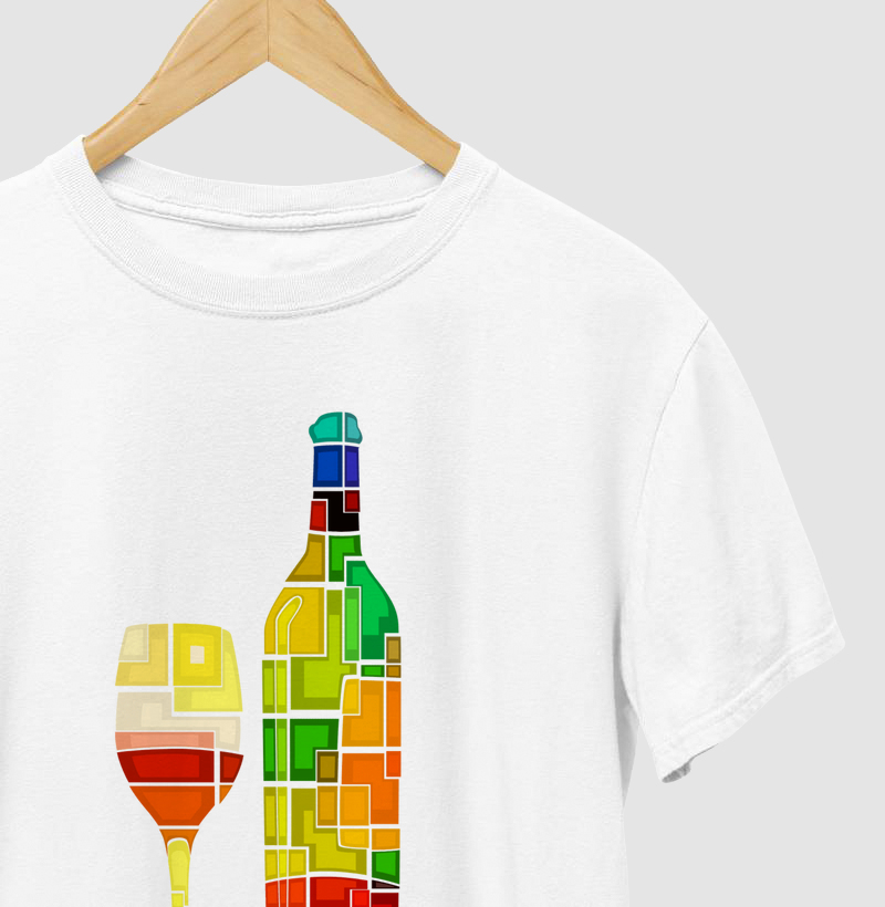 Coleção Vinho - Mosaico Taça + Garrafa