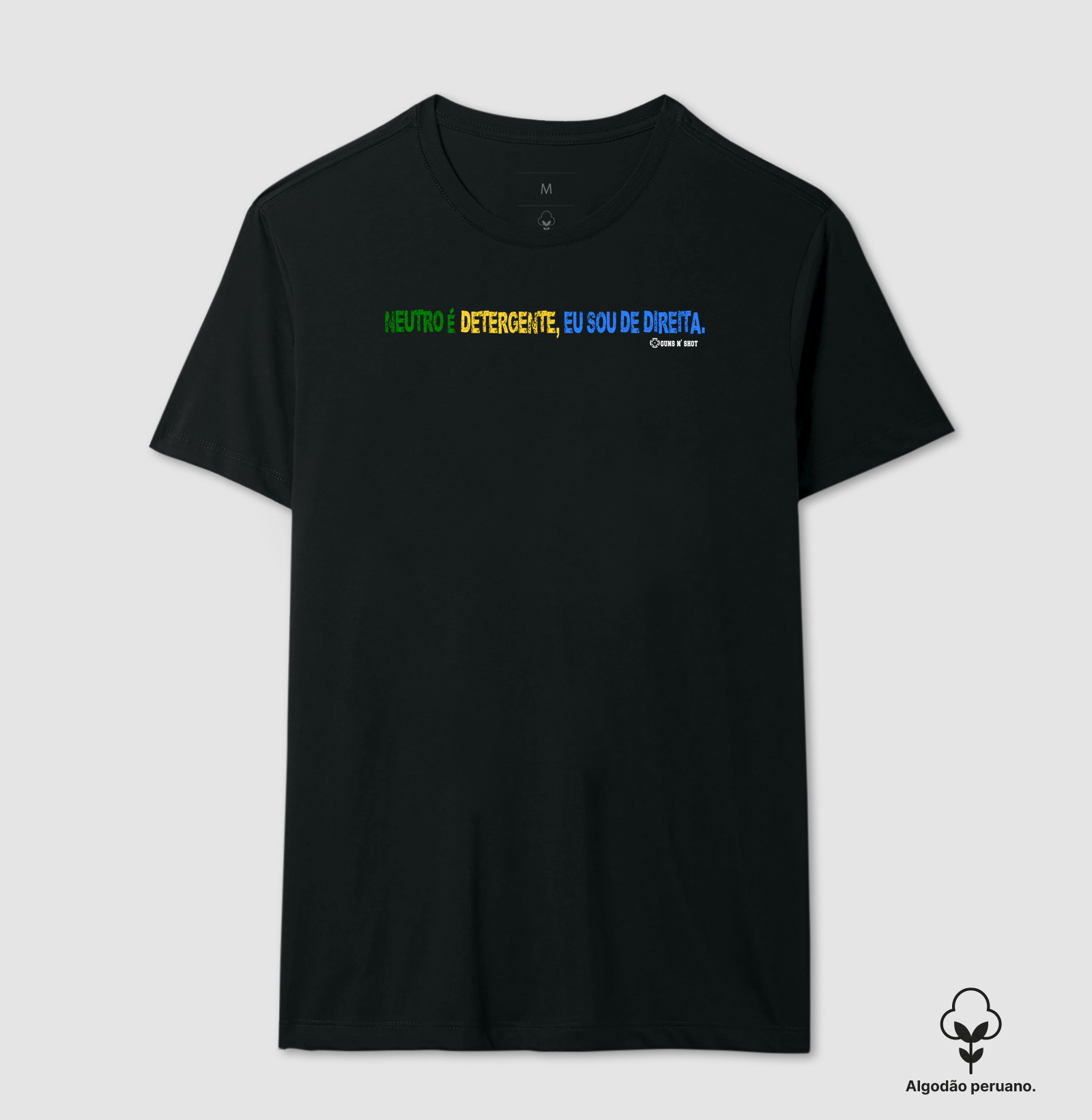 Neutro é detergente Guns N' Shot - Camiseta Algodão Peruano