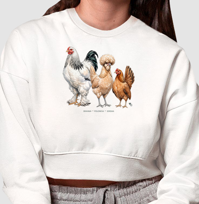 Aves - Galos e Galinhas - Moletom Cropped