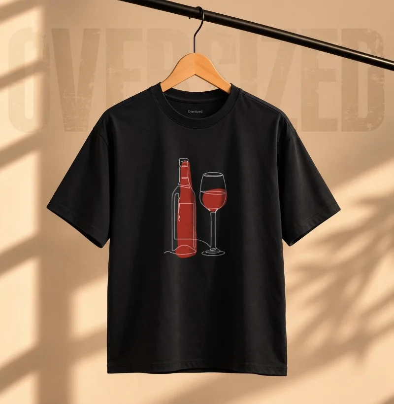 Elegância do Vinho - Camiseta Oversized