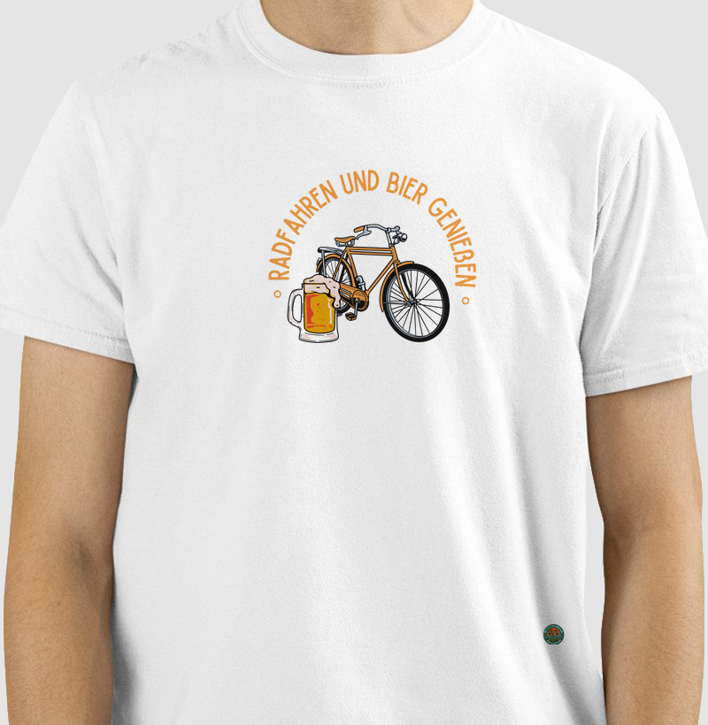 Radfahren und Bier genießen