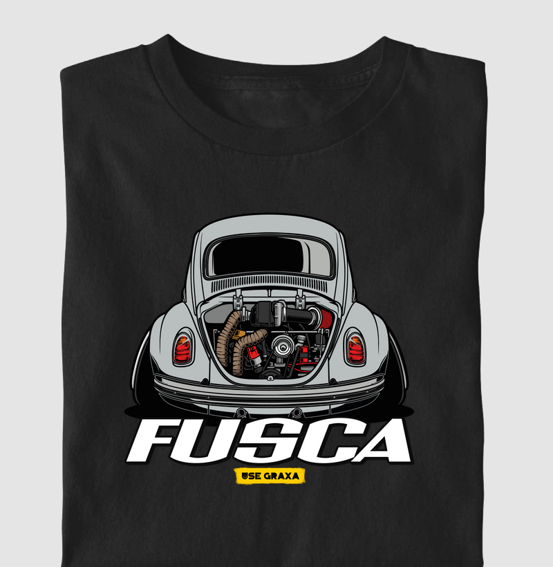 Fusca Turbo Cinza Prata Escrita