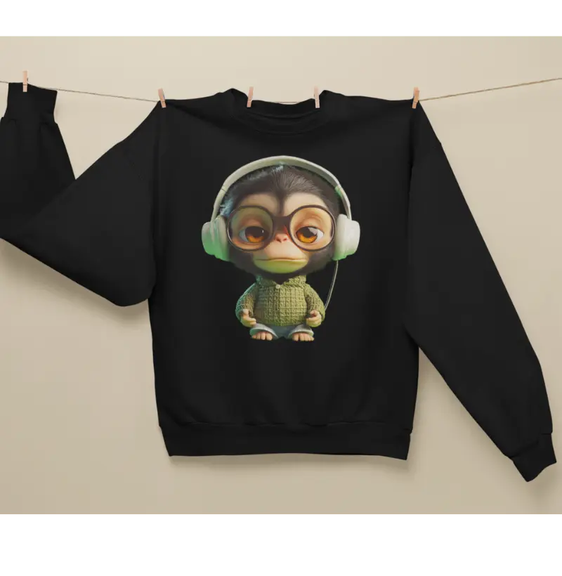 monkey with headphones