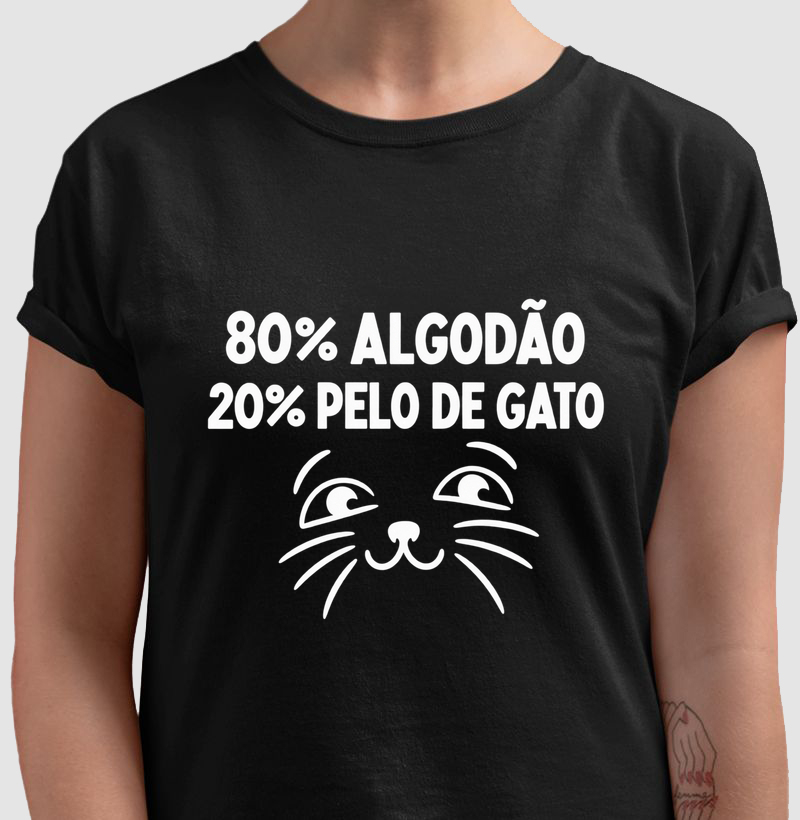 80% Algodão, 20% Pelo de Gato - Camiseta
