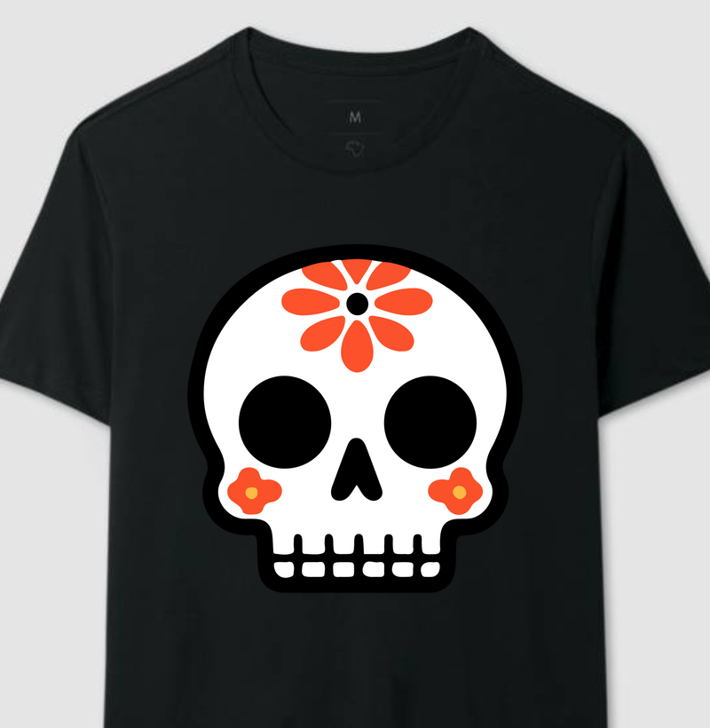 Coleção Caveiras Mexicanas - Flor Laranja