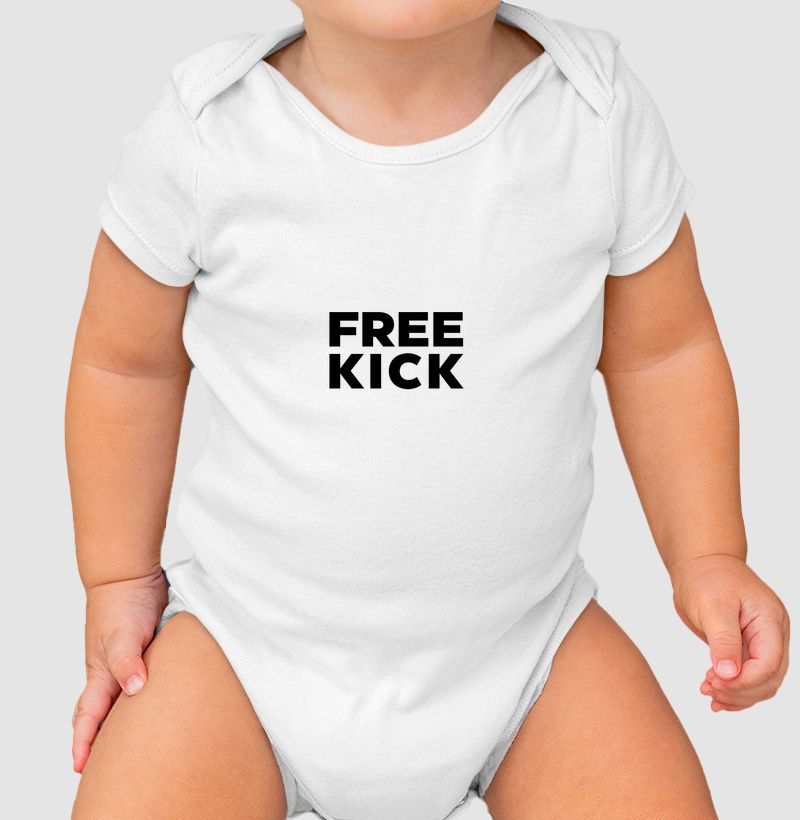BODY INFANTIL FREE KICK LOGO PRETO CENTRAL