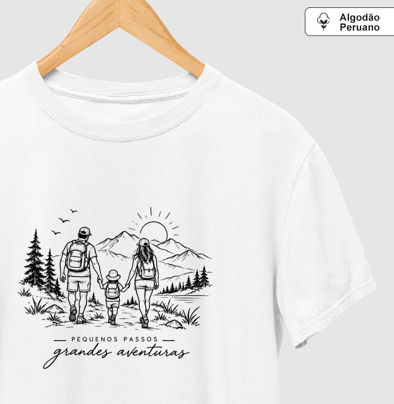Camiseta Algodão Peruano | Pequenos Passos - Grandes Aventuras