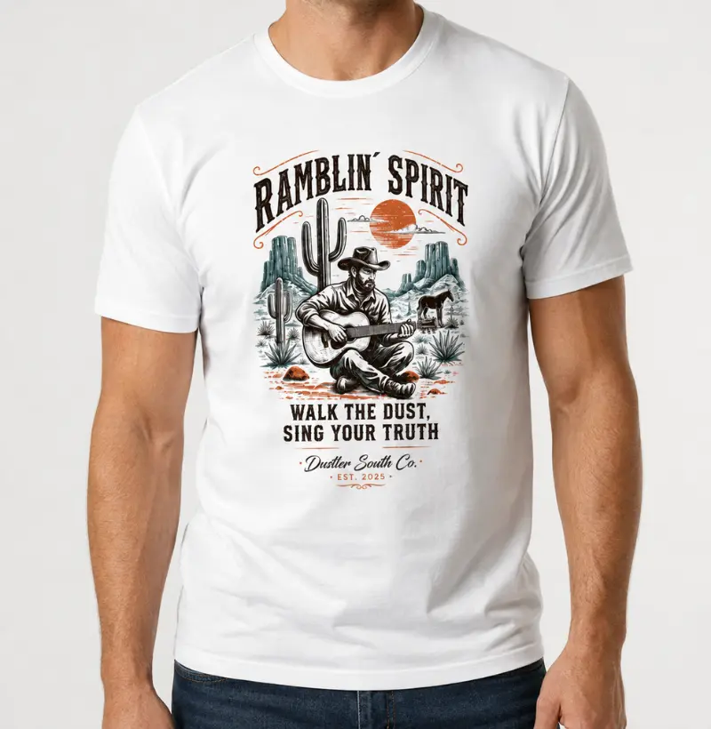 Camiseta Country Ramblin’ Spirit – Walk the Dust