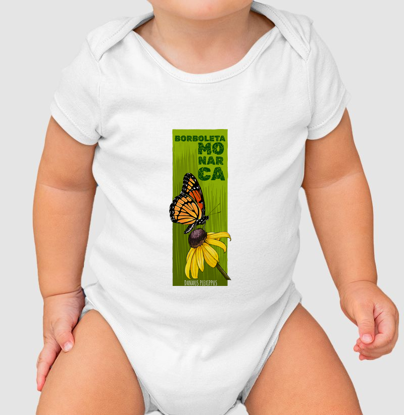 Body Infantil Borboleta Monarca