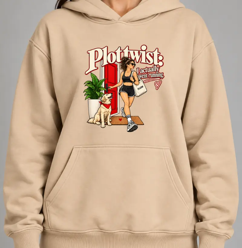 Hoodie Moletom Corrida - Plot Twist: I Actually Went Running