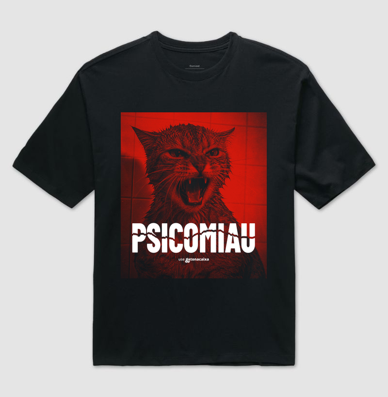 Psicomiau - Vermelho - Camiseta Oversized