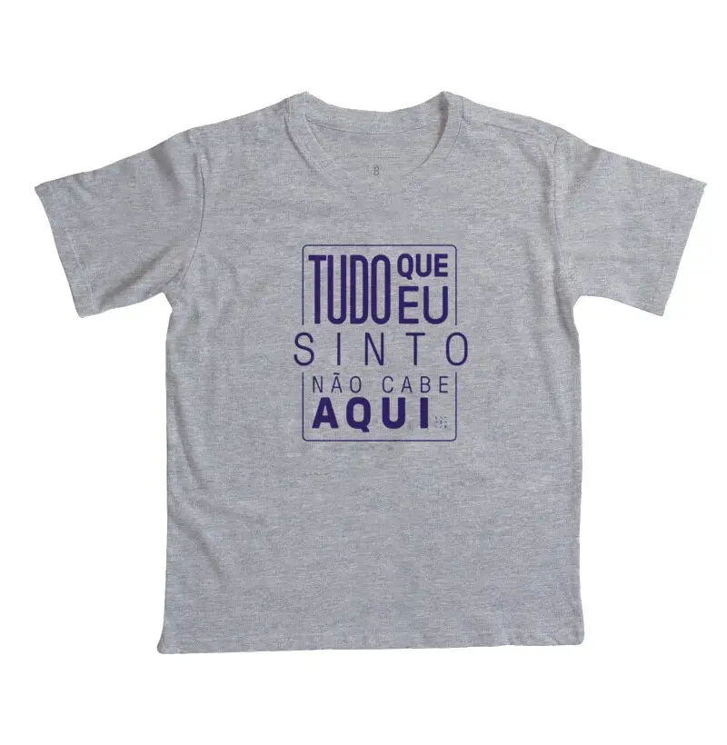 Camiseta Mini "Tudo que eu sinto" - Camiseta Infantil