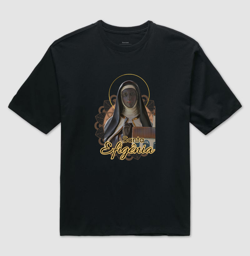 Camiseta Santa Efigênia fundo estampado