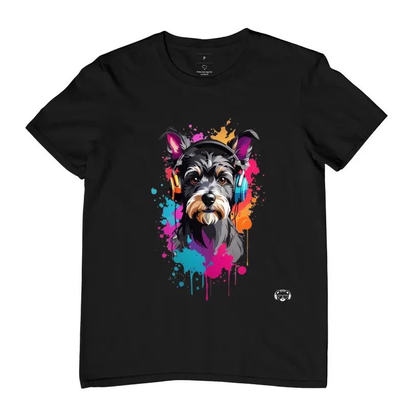 Camiseta Schnauzer Headphones