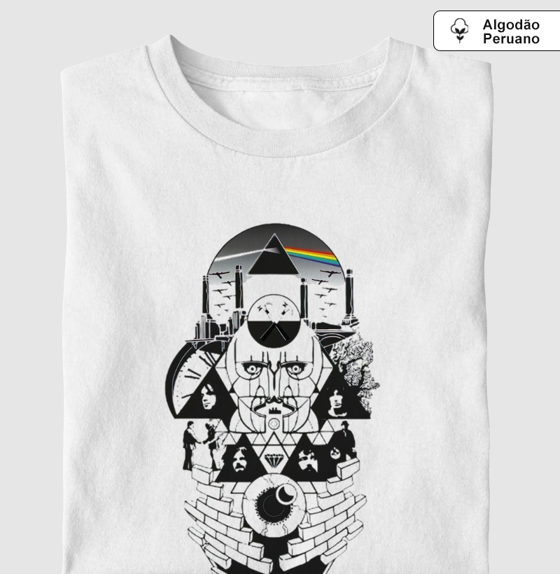 Camiseta Algodão Peruano Pink Floyd Medley