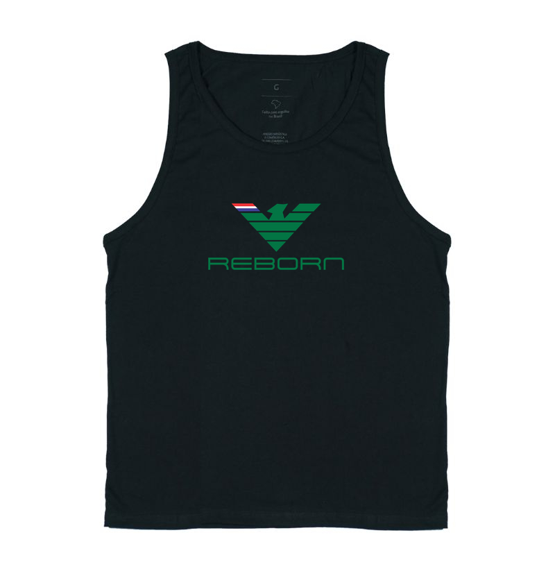 REBORN — RENASCER, VERDE E PODEROSO ✨ Sobre o preto profundo e imponente, o verde brilha com vida própria — cor de esperança, de crescimento, de quem volta a brilhar mais forte do que nunca. - Regata