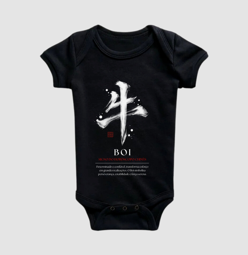 Boi Kanji - Horóscopo Chinês - Body Infantil