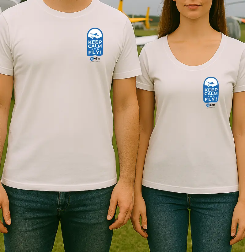 Camiseta "Keep Calm and Fly!" – Linha Pilotos ATC