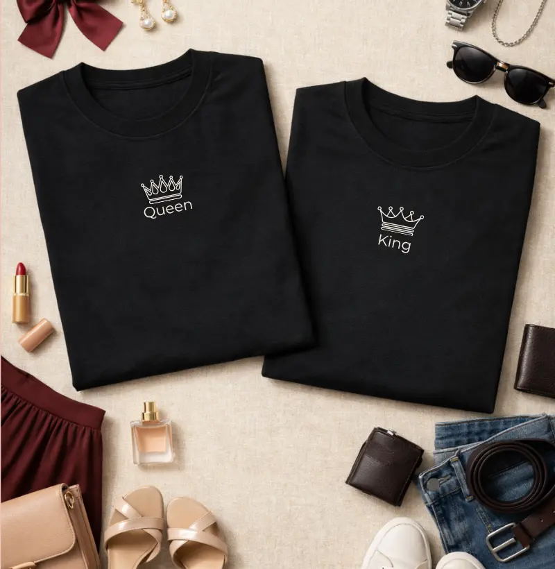 Camiseta Casal Minimalista “Queen”