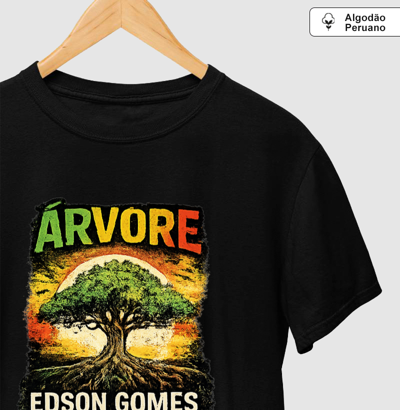 Camiseta Árvore.  Coleção Reggae Music. Masculina e Feminina. Algodão Peruano.