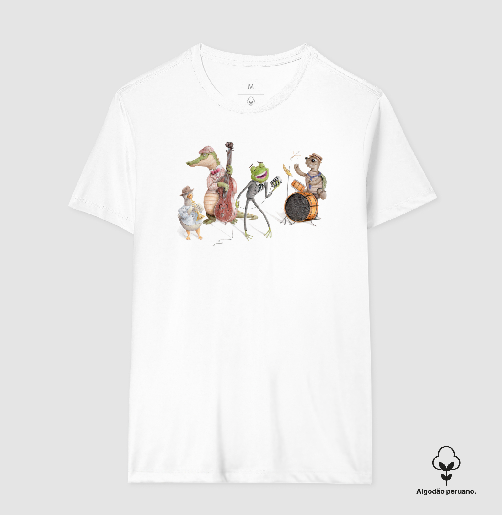 Camiseta Algodão Peruano Animal Band 