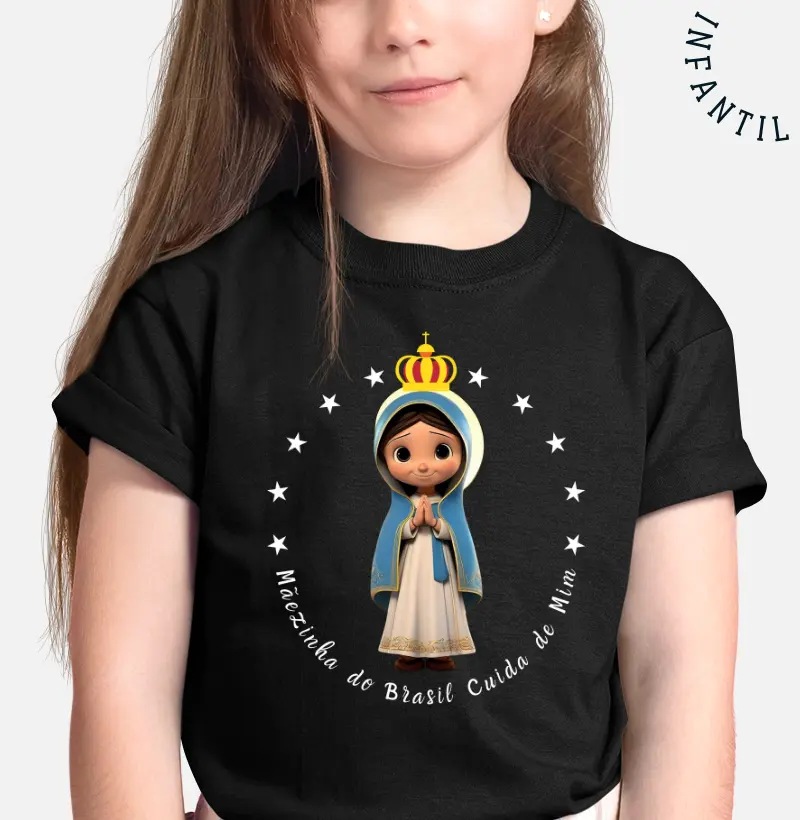 Mini Camiseta Mãezinha do Brasil cuida de mim!