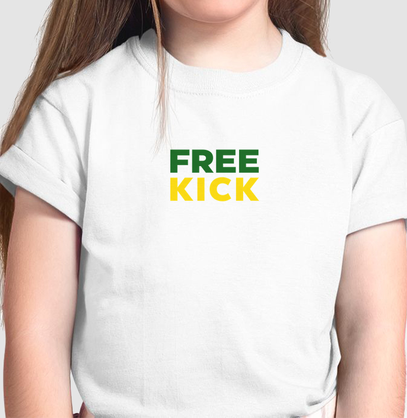 CAMISETA INFANTIL FREE KICK VERDE E AMARELO