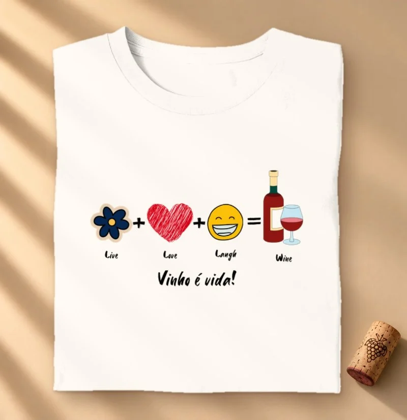 Camiseta Vinho é Vida