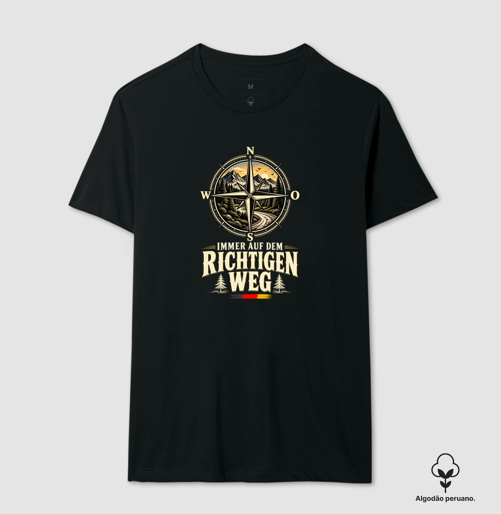 Immer auf dem richtigen Weg - Camiseta Algodão Peruano