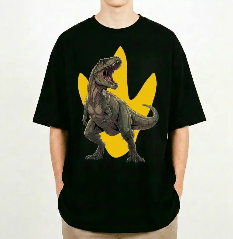 Camiseta Dinossauro Oversized Giganotossauro Furioso Algodão Premium Dinoloco