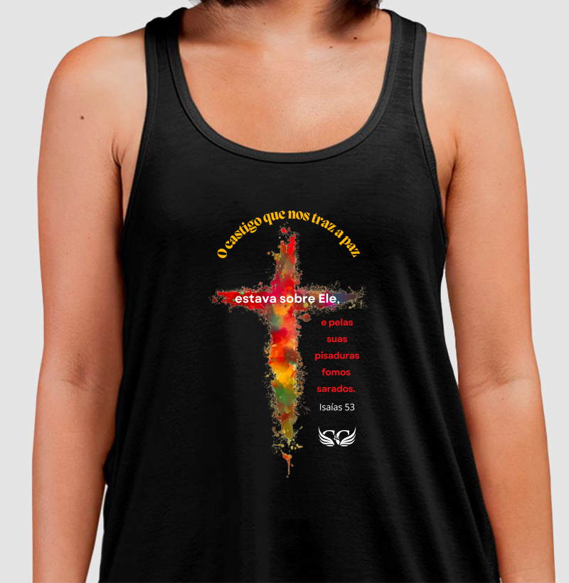 Camiseta Regata O castigo que nos traz a Paz.