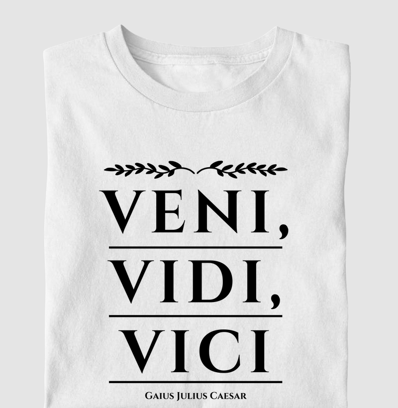 Camiseta Veni, Vidi, Vici: Júlio César