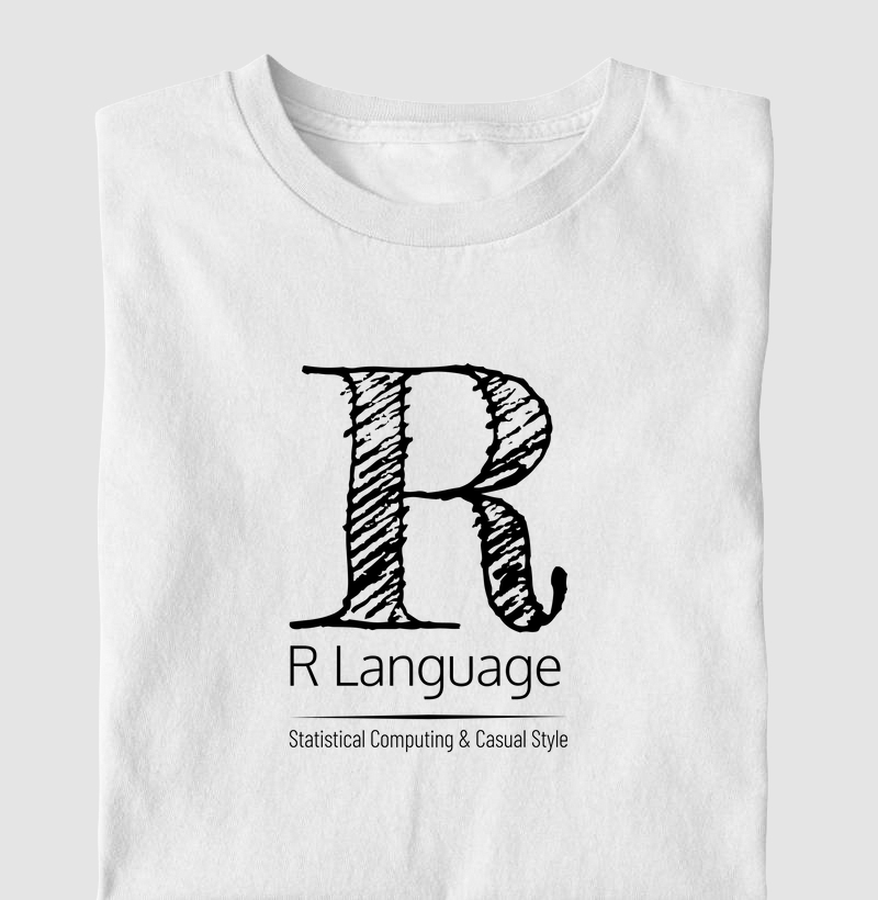 R Language - Camiseta Minimalista para Analistas e Devs